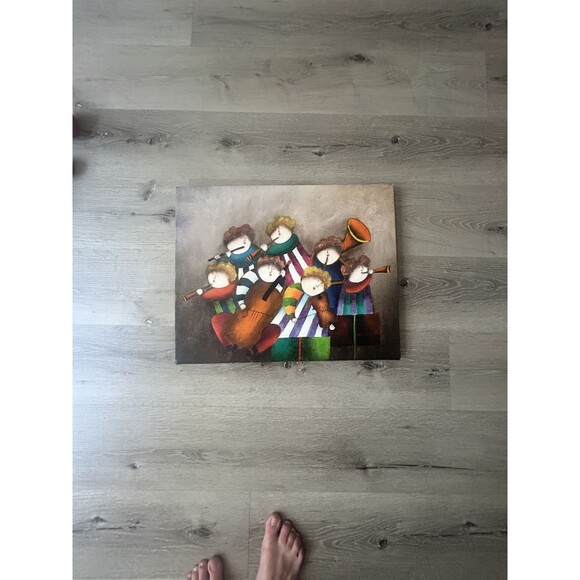 Acrylic Whimsical Musician Painting by Joyce Roybal on Wrapped Canvas - Picture 2 of 4